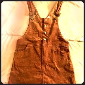 Corduroy Brown Overall Dress